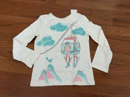New Gymboree Girls Snowflake Glamour Ivory Ski Lift Top and Turquoise Pants 5 5T - Picture 2 of 11