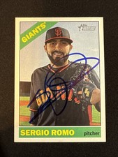 2015 Topps Heritage High Number Sergio Romo Signed Card 550 Giants Autograph