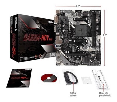 B450M-HDV R4.0 AMD B450 AM4 Socket Ryzen 2000 - 5000 Processors DDR4 3200 64G...