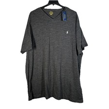 Polo Ralph Lauren Tshirt NWT Men's 4XLT Gray Heathered V-Neck Short Sleeve