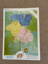 ORIGINAL BHKC DK Knitting Pattern Baby/Babies Cardigans/Sweaters 12-22"