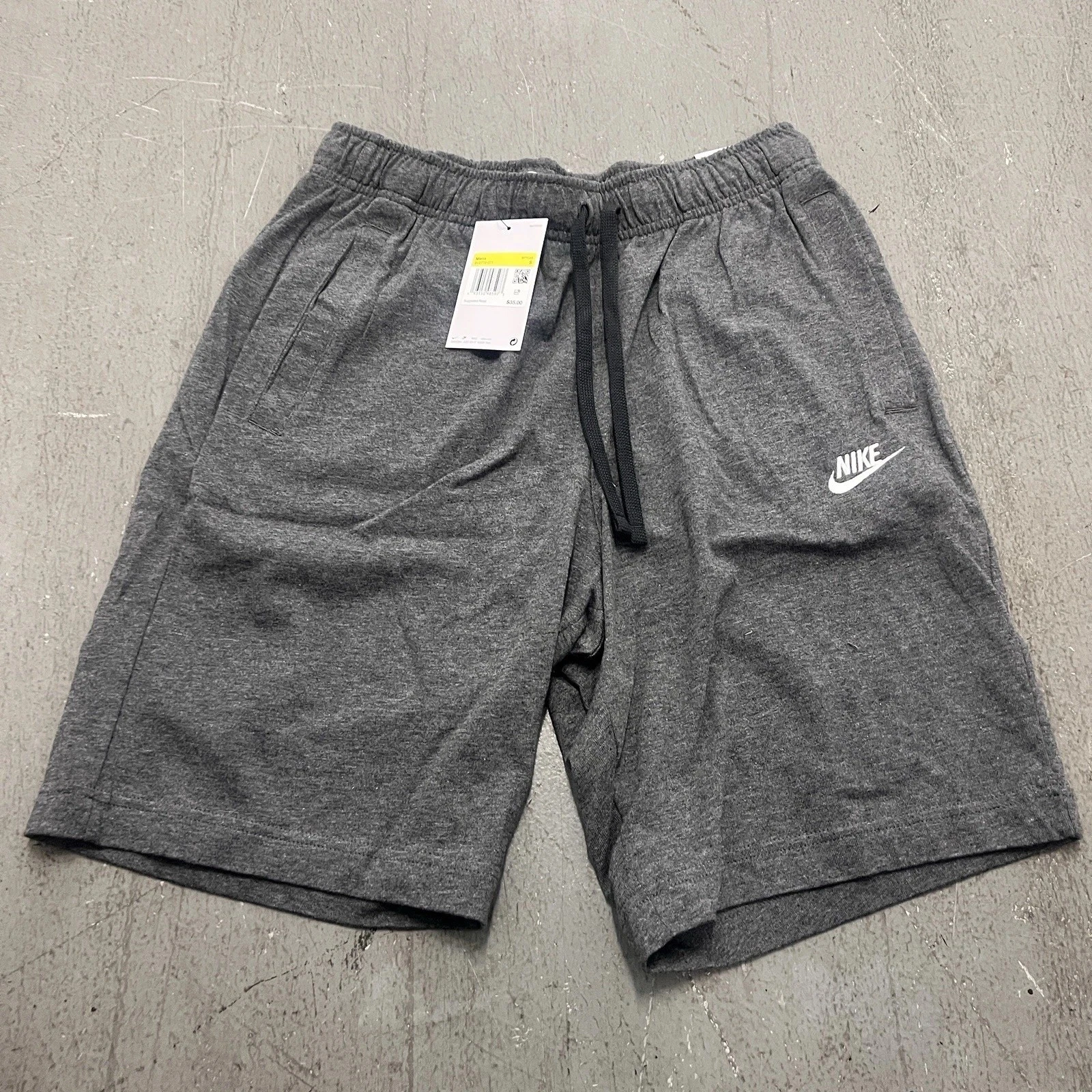 Nike Sportswear Club Jersey Shorts Men’s Small Gray Standard Fit BV2721-071