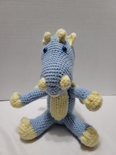 Baby Dragon Crochet Amigurumi 12 Inches Light Blue and Yellow, Soft, Handmade