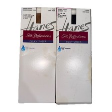 Hanes 2-Pack Knee Highs Silk Reflections Silky Sheer Reinforced Toe Cool Comfort