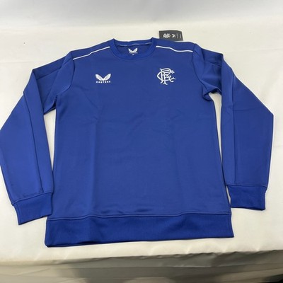 Castore Glasgow Rangers FC Fußball Spieltag Sweatshirt Blau UK Herren Gr. M