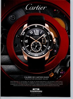 2014   Cartier Calibre Diver Watch Rose Gold Print Ad   2000's Fashion FA.22