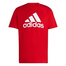 Adidas Men's Essentials Single Jersey Big Logo T-Shirt LARGE Scarlet IC9352 RED