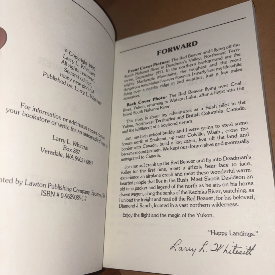 Flight of the Red Beaver SIGNED Bush Pilot Yukon Alaska Hunting Aviation - Immagine 3 di 4