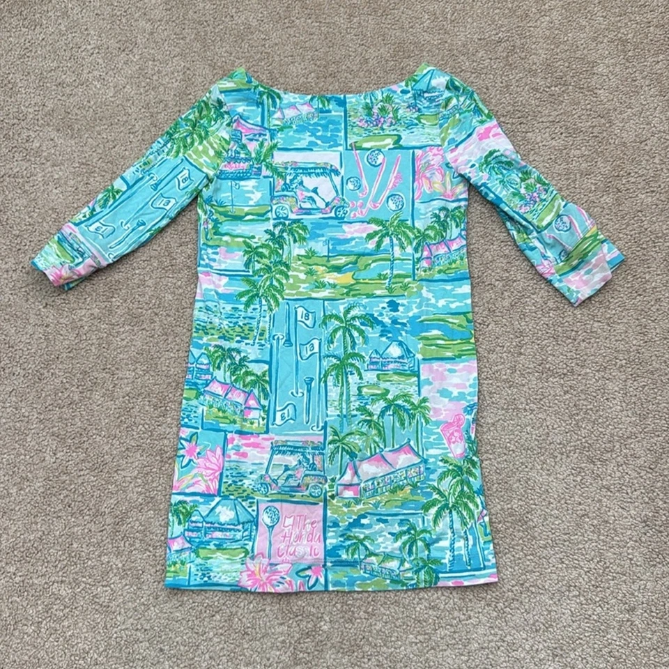 Lilly Pulitzer Mini Sophie 3/4 Sleeve Honda Classic Golf Dress Girls Small - Image 4 of 4