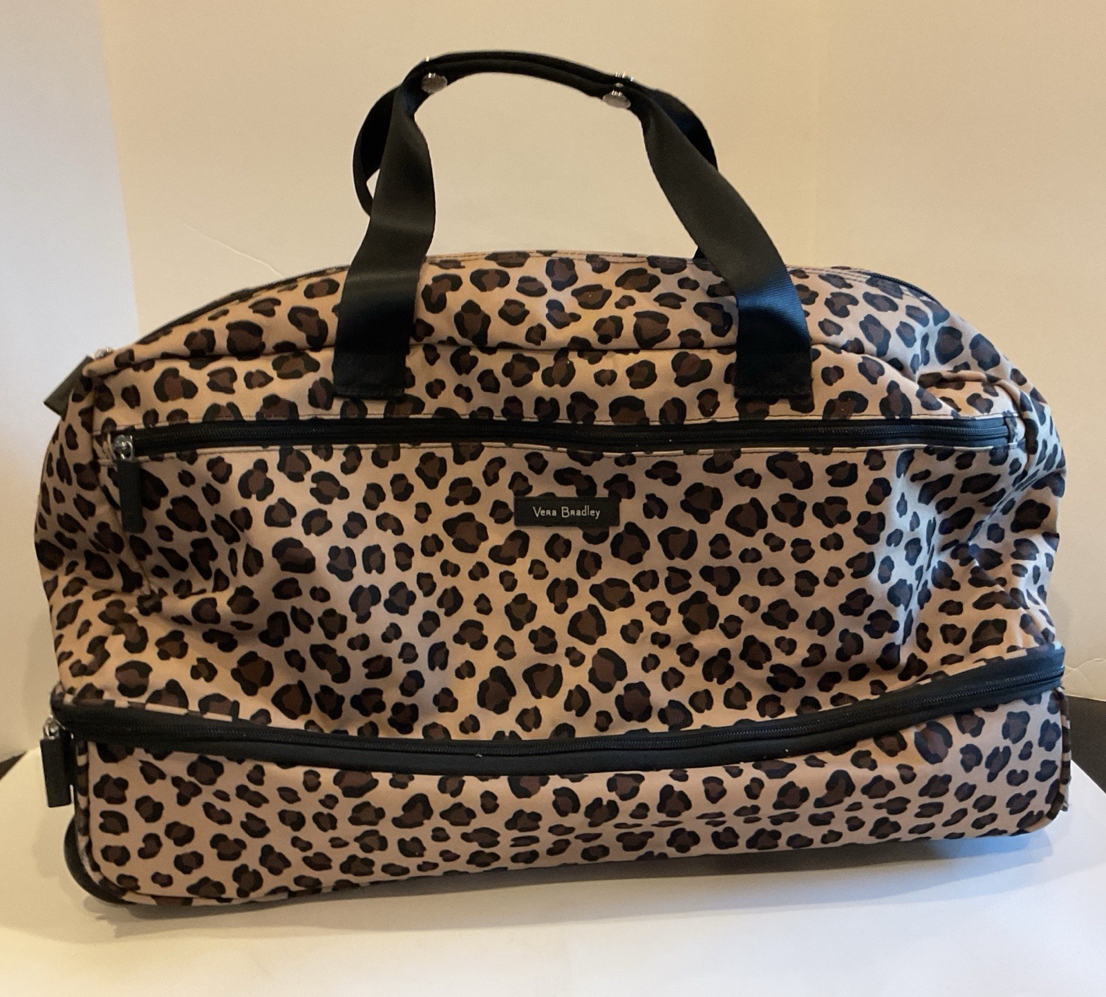 GentlyUsed ~Vera Bradley Cheetah Rolling Wheeled Duffel Bag 