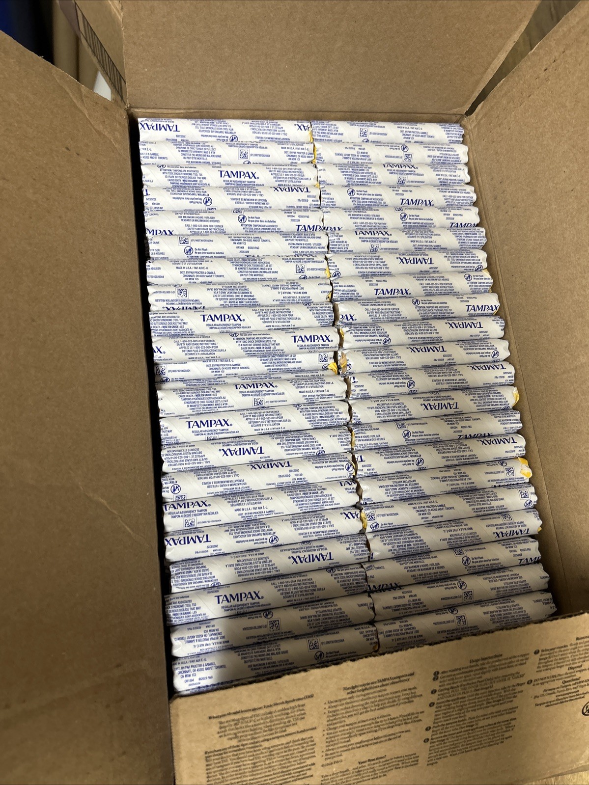 500 Tampons 73010 VENDING Machine TAMPAX Regular Absorbency Pack Complete Box