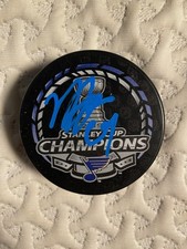Vince Dunn autographed signed 2019 stanley cup blues puck