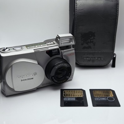 OLYMPUS Camedia D-510 Zoom 2.1MP Vintage Y2K Digicam Clean Lens 64MB 8MB Cards