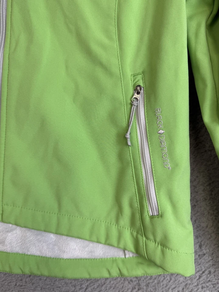 Chaqueta negra diamante doble diamante para mujer abrigo de exterior mediano softshell con capucha Foto 4 de 4