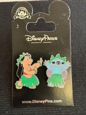 Disney Lilo Stitch Hula Dancing 2 Pin Set NEW ON ORIGINAL CARD