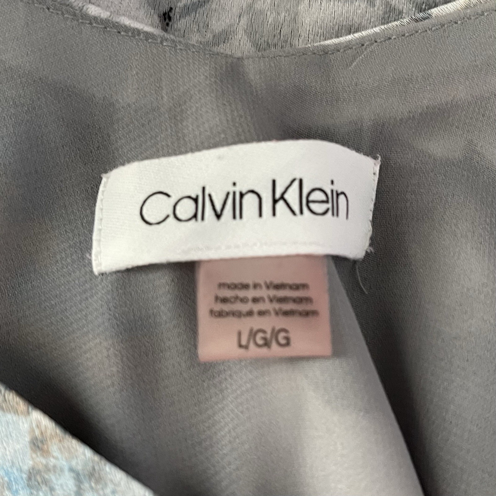 Calvin Klein large adjustable tank top Lined Floral Preppy Flowy Cami Women Gray thumbnail 5