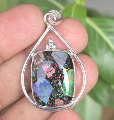 925 Sterling Silber Opal Anhänger Tropfen Monarch Fire Opal 31.90 ct AGL