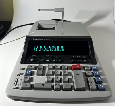 Sharp Compet QS-2760H Printing Calculator Desktop Adding Machine W/ Ribbon
