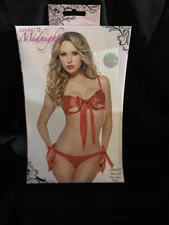 Lingerie Seven TIL Midnight 9964p Bra Set One Size Red Satin Matching Set