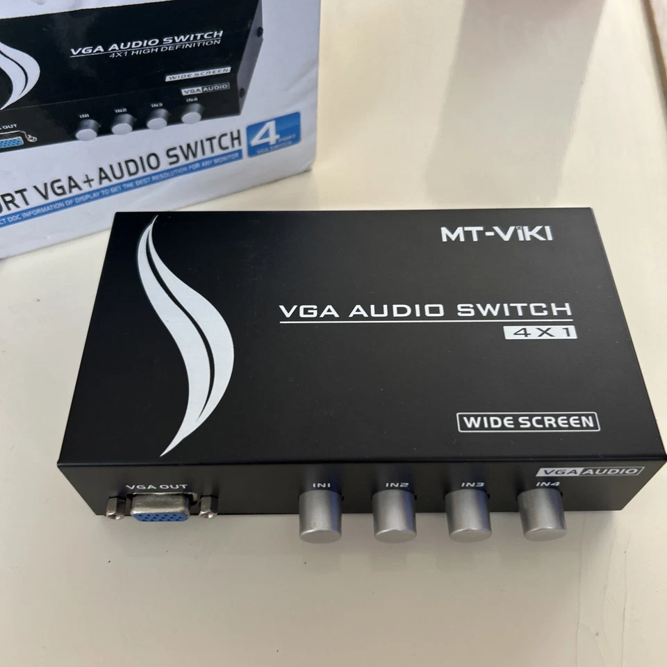 VGA Audio Switch 4x1 High Definition Wide Screen Open Box - Image 2 of 4