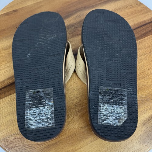 New NWOB Mens Rainbow Sandals 301 Alts Brown Leather Flip Flops Size M 8.5 - 9.5 - Picture 7 of 8
