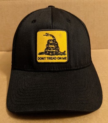 Don t Tread on Me Black Truck Style Hat Cap Snapback Cotton/Polyester Mesh Back