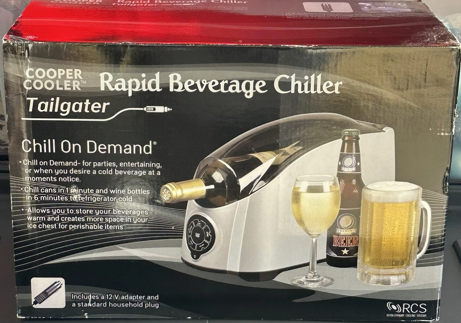 Rapid Beverage & Wine Chiller Silver Cooper Cooler™ Cooling System!
Opens in a new window or tab
