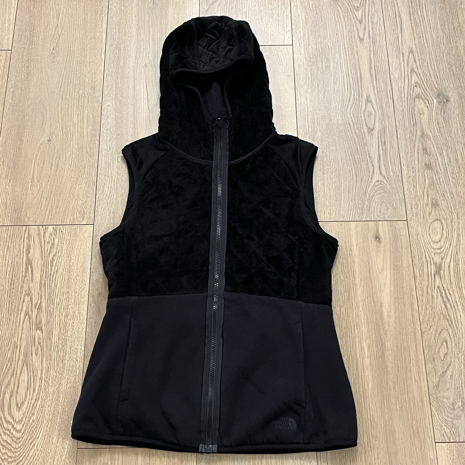 North Face Womens Reversible Zip Vest Jacket Medium Black