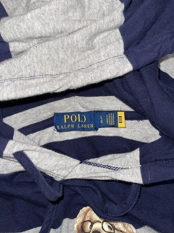 Polo Ralph Lauren Sz большой в полоску толстовка с капюшоном рубашка медведь камуфляж Fatigues - Изображение 3 из 4