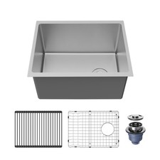 Karran USA UUMSB2332-12PK1 Fusion 23" Undermount Single Basin - Satin Brushed