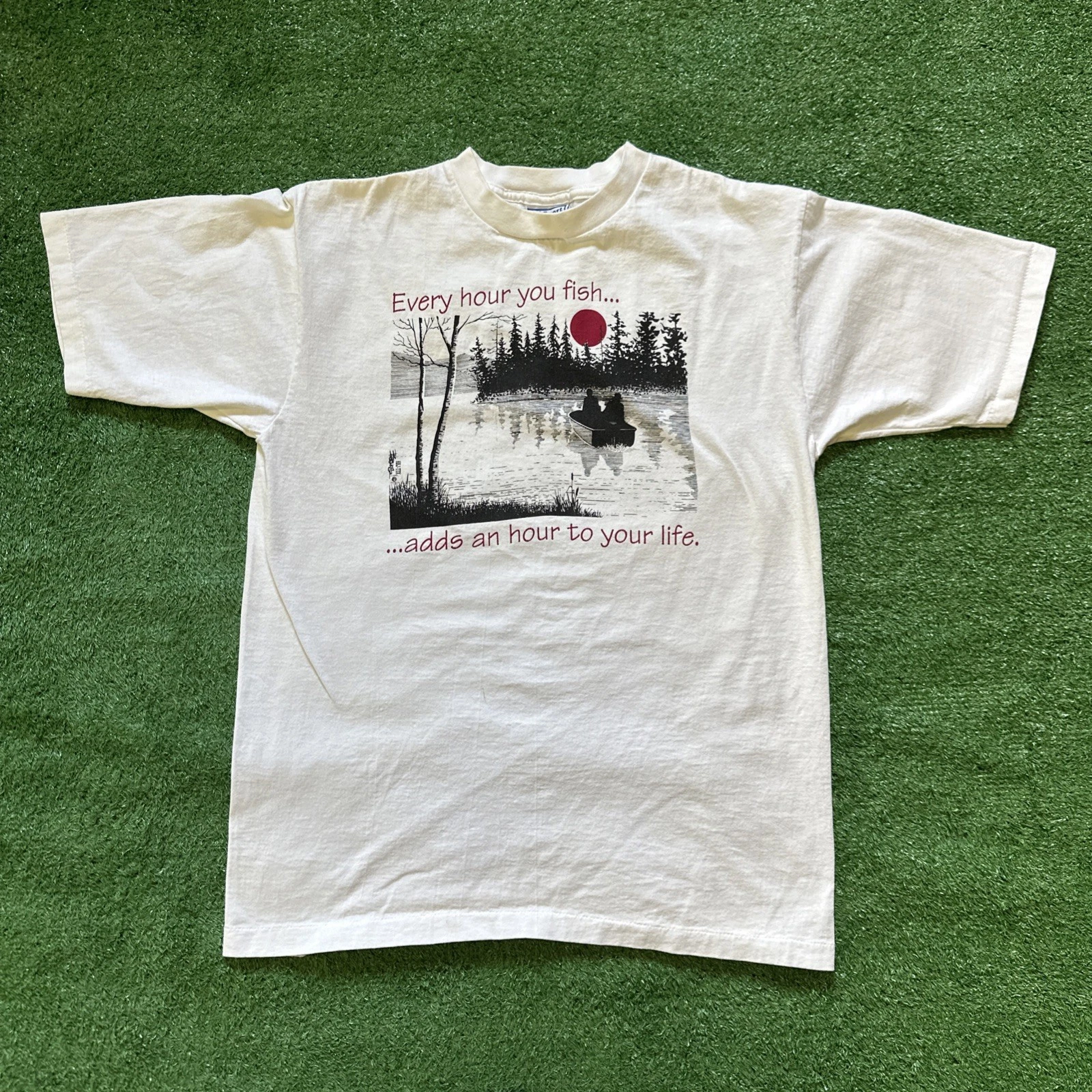 Vintage Fishing Shirt Men’s Medium Nature Outdoor Boat All Sport Tag Made In USA