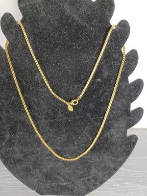 Nolan Miller vergoldete Box Kette Halskette 24'' gestempelt 13g