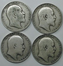 4 Edward VII 0.925 Silver Half Crowns 55 gms