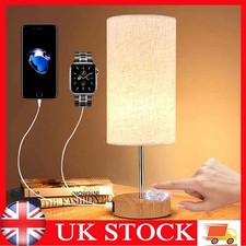 Touch Control Bedside Lamps, 3-Way Dimmable Table Lamp w/ USB Charging Ports New
