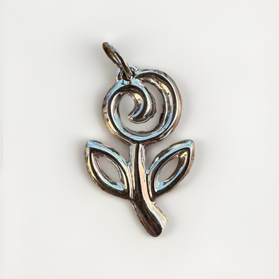 Flower Of Hope LA 925 Sterling Silver Flower Pendant  Grow Strong  Inscribed