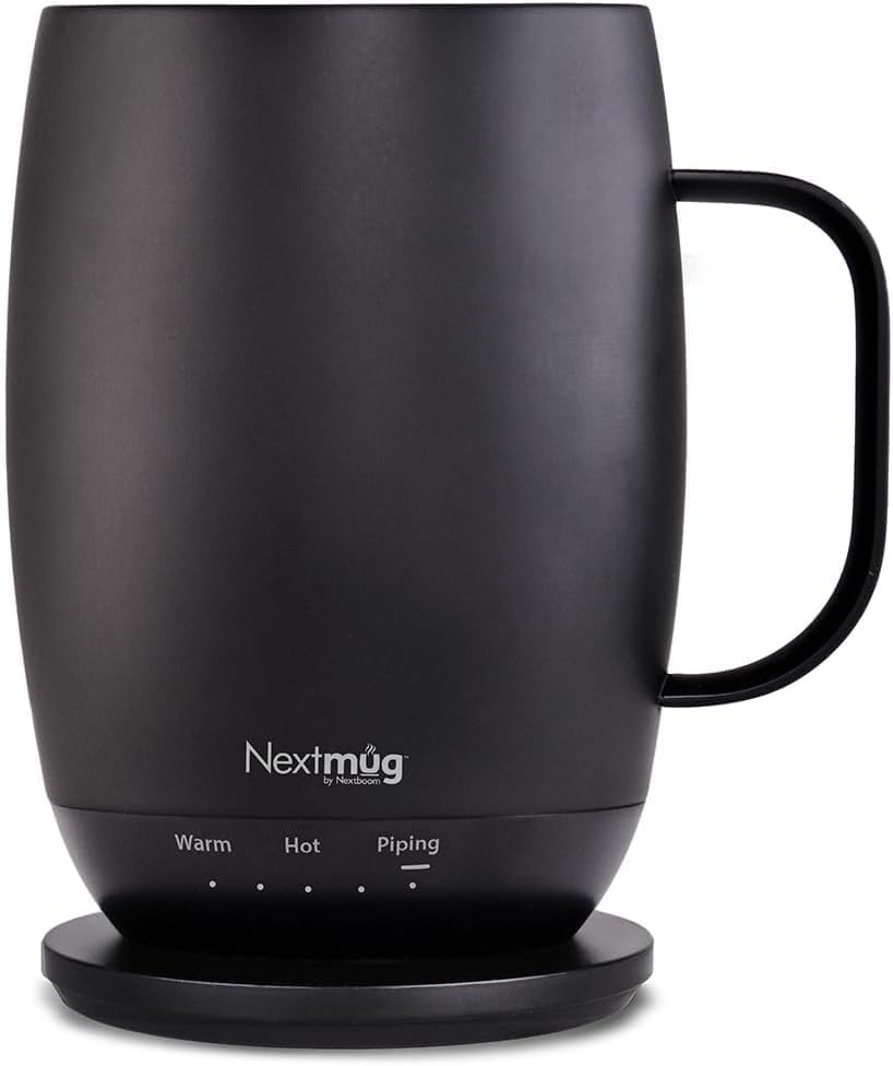 Nextmug Plus Black - 18 oz. Temperature-Controlled, Self-Heating Mug &ndash; No App...