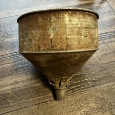 Vintage 10 inch Large Galvanized Metal Funnel Farm Tool Shop Great Rustic Look
