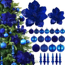 36 Pack Christmas Poinsettia Flowers Decoration Set Include 12 Pcs Artificial...