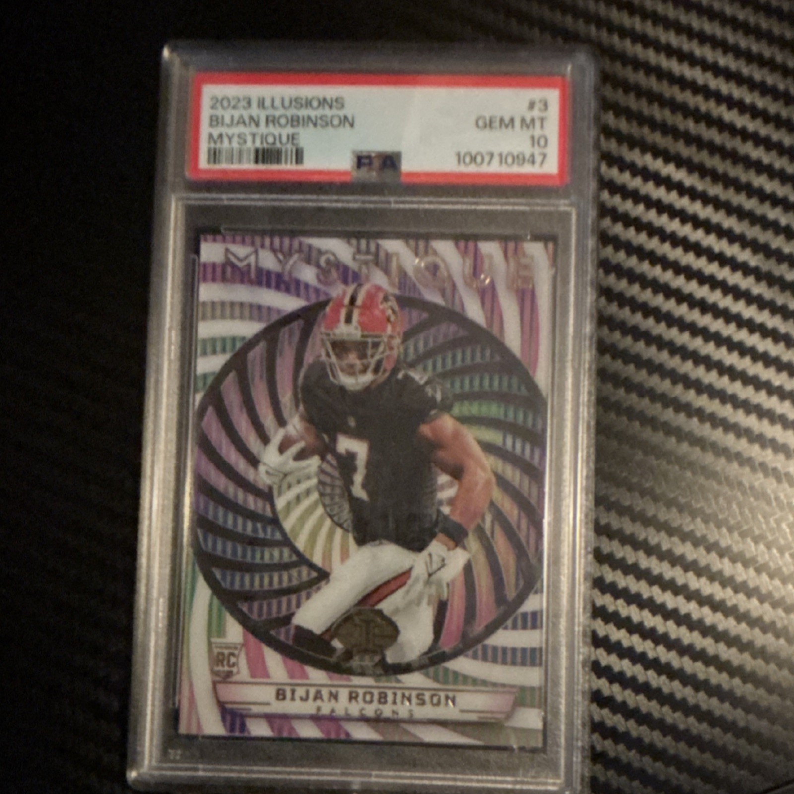Bijan Robinson Panini Illusions Mystique #3 Rainbow