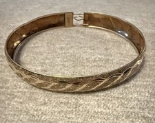 10k Yellow Gold Hinged Bangle Bracelet, Gold ...