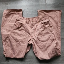 Vintage 70s Sears ToughSkins Pink Wide Leg Pants 31 × 32 Womens Jeans High Waist