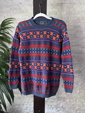 Liz Claiborne Lizwear Vintage 1980 s Multicolor Fair Isle Cotton Sweater Size M