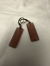 Frost Crystal Purple Sea Glass Rectangle Drop  Silver Artisan Earrings