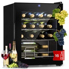Weink&uuml;hlschrank Getr&auml;nkek&uuml;hlschrank 42L mit Glast&uuml;r 16 Flasche Touch LED Schwarz