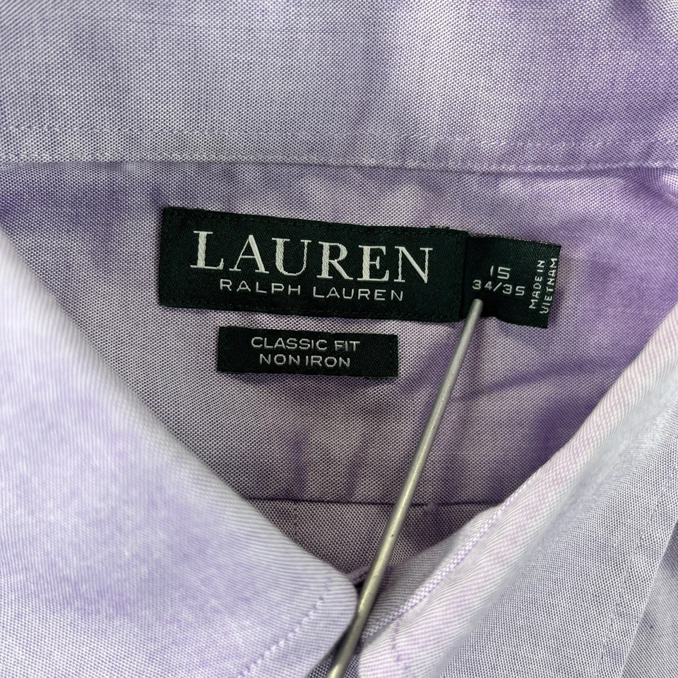 Lauren Ralph Lauren black label Dress Shirt Men S custom fit purple button down - Image 3 of 4