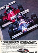 1987 Saab Turbo Race - Goodrich - Classic Vintage Advertisement Ad D74