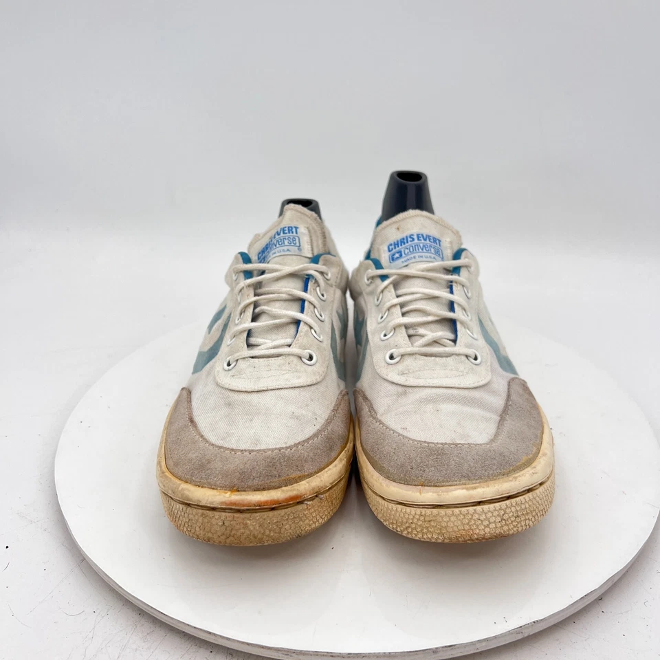 Винтажные женские тренировочные кроссовки Converse One Star Chris Evert размер 9 белые синие - Изображение 3 из 4