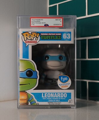 Funko Pop! TMNT: Leonardo #63. FYE Exclusive. Grayscale. Graded PSA 8.0