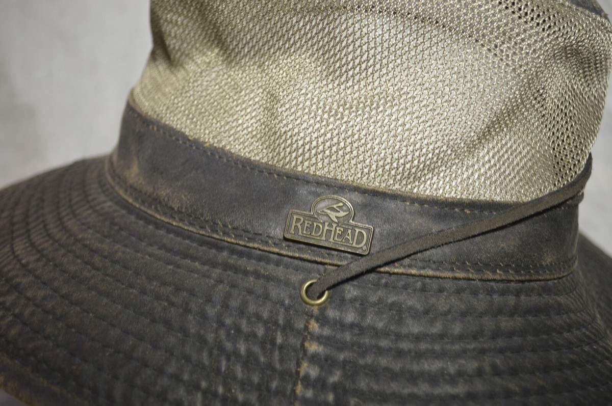 Red Head Hat Safari Fishing Hunting Landscaping XS Faux