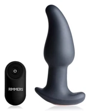 Rimmers Gyro-M Rechargeable Silicone Curved Rimming butt plug w/ remote-control